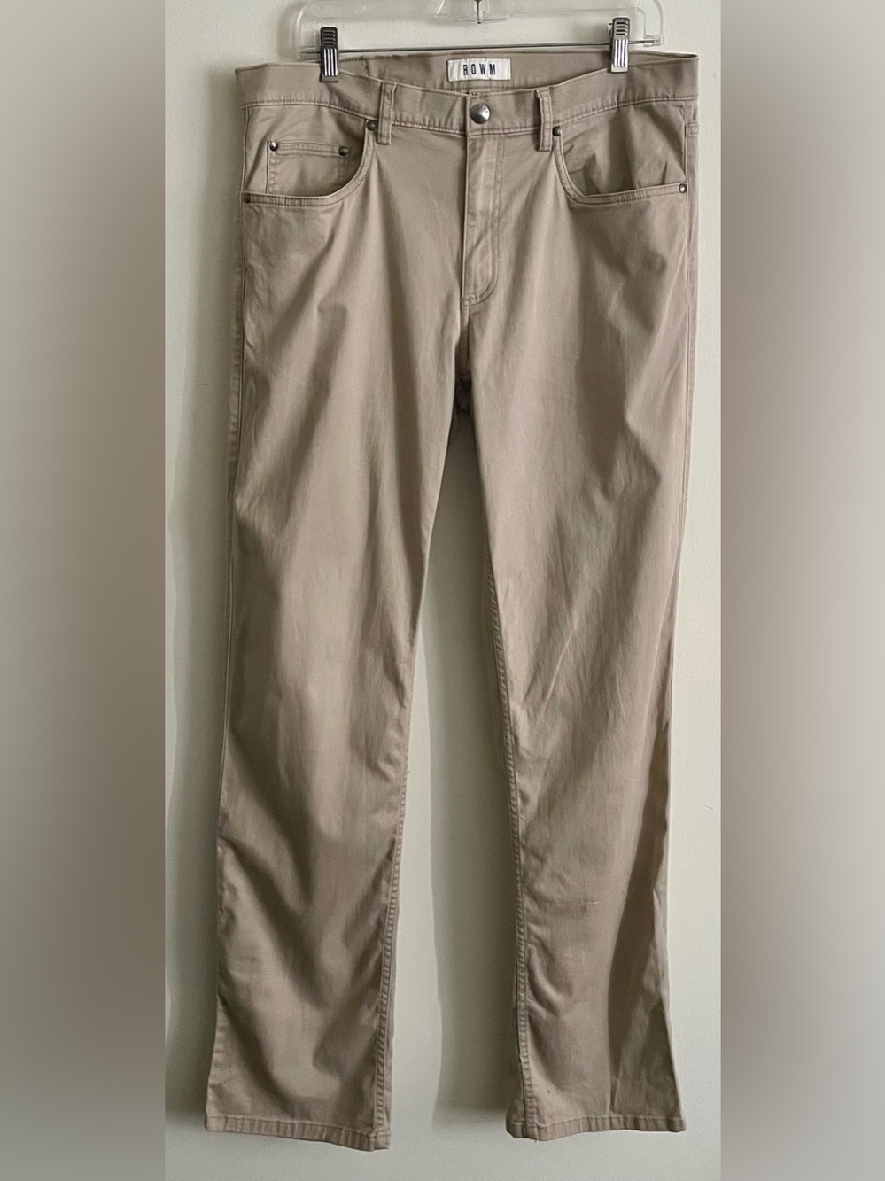 🔐 ROWM Men's Khaki Straight-Leg Chinos 🔐